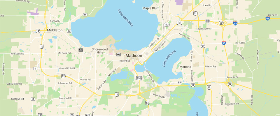 Madison Dumpster Rental Service Area Map